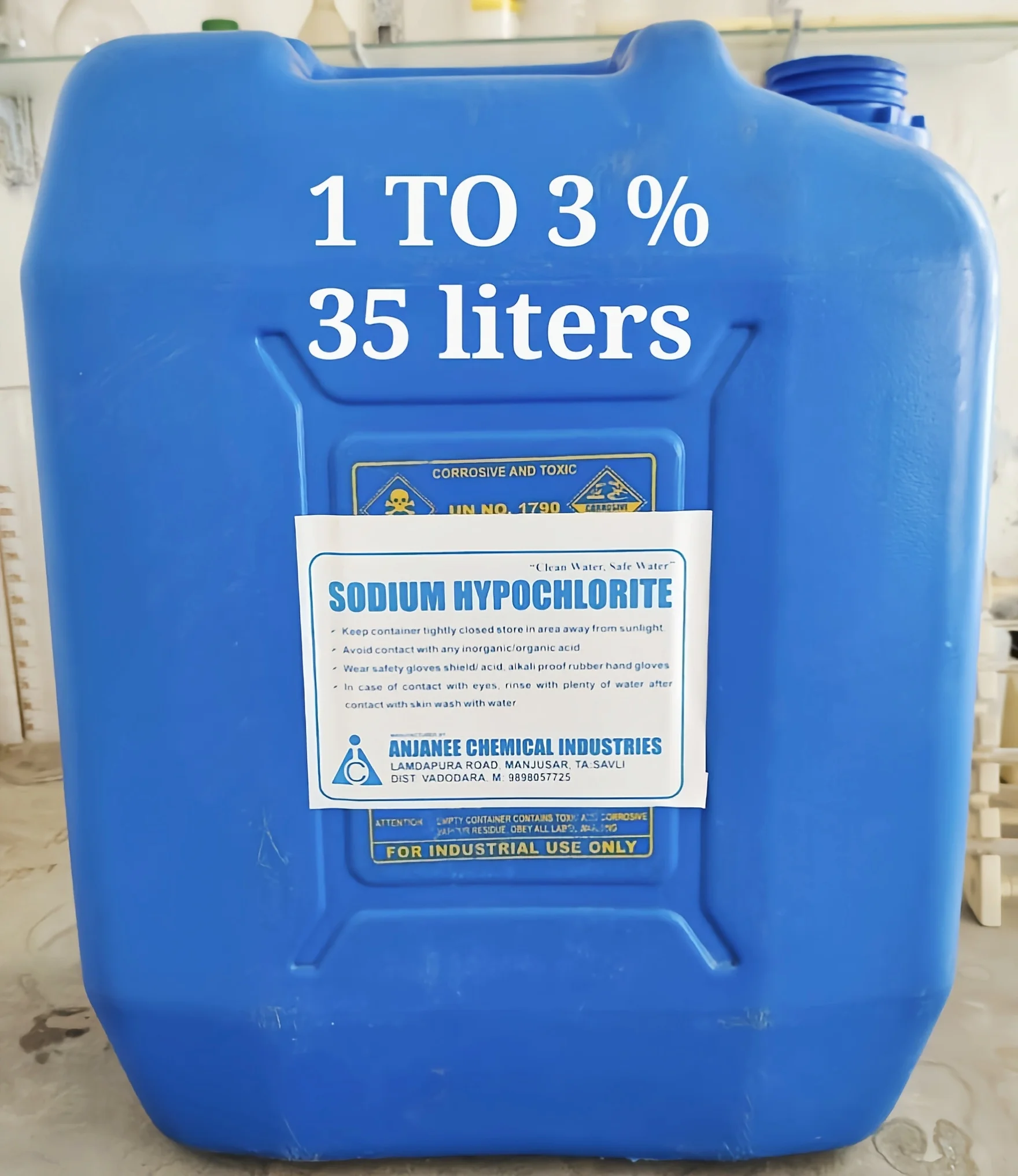 Sodium Hypochlorite - 1TO 3 - 35liter